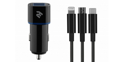 2ХUSB+Cable 3IN1 Lightning/MikroUSB/USB TYPE-C