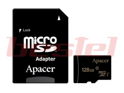 Apacer 128 GB microSDXC/SDHC UHS-I U1 Class 10 (R85 MB/s) + SD adapter