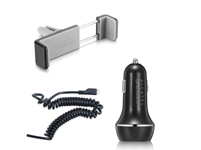 Alcatel Car Adapter Dual Charger with Micro USB&Holder CK10-2AALWE1