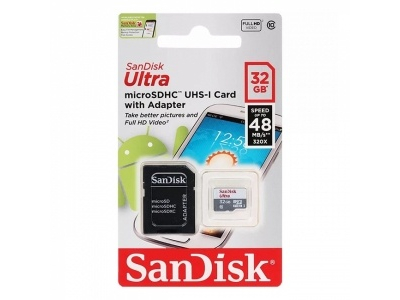Yaddaş kartı SanDisc Ultra microSDHC 32GB + SD ada ...