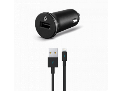 T-tec Compact USB In-Car Charger, 1A, for iPhone,Black