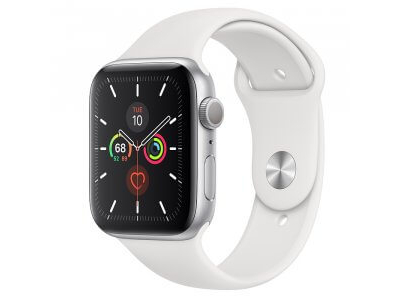 Mağazadan Apple Watch Series 5 GPS 44mm Silver Aluminum Case with White Sport Band (MWVD2)