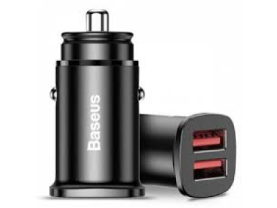 Baseus Square Dual-USB Quick Charge Car Charger Black