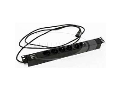 Hyperline PDU rozetka bloku SHE19-6SH-2.5IEC, 6 rozetka