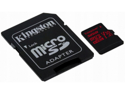 Kingston 32GB microSDHC Canvas React 100R/70W U3 UHS-I V30 A1 + SD Adapter