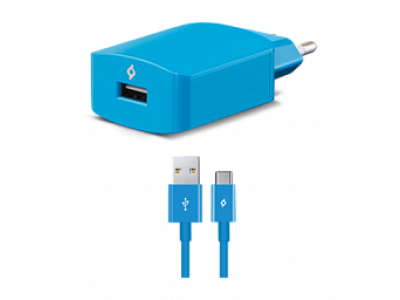 Ttec SpeedCharger USB Travel Charger, 2.1A, incl. Type C Blue